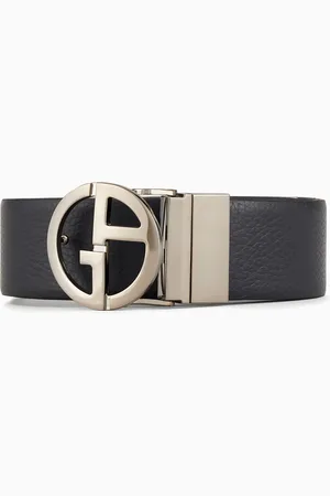 Giorgio Armani Cintura GA reversibile in pelle bimateriale