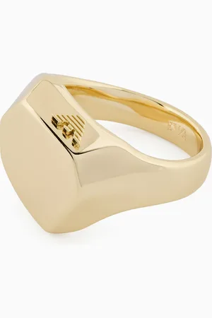Emporio Armani Anello focale centrale in ottone color oro