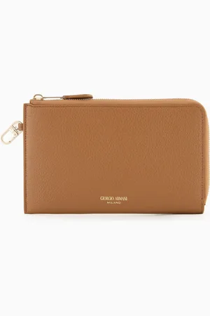 Giorgio Armani Portafoglio ziparound in pelle granata