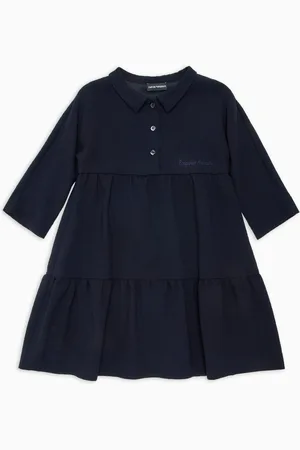 Emporio Armani Abito in misto lana e viscosa con ricamo logo