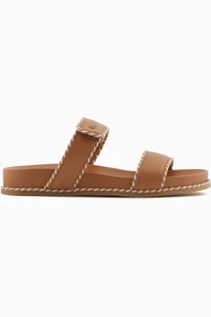 Emporio Armani Sandali con strap in nappa e profili bicolore