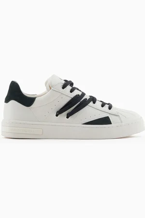 Armani Exchange Sneakers in ecopelle con stringhe a contrasto