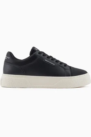 Armani Exchange Sneakers in pelle martellata con retro a contrasto
