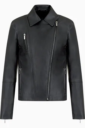 Armani Exchange Giacca in ecopelle spalamata con zip laterale