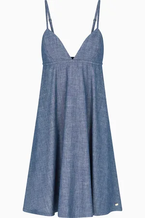 Armani Exchange Abito con pieghe in chambray di cotone