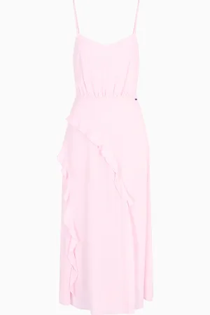 Armani Exchange Abito lungo con spacco in crepe