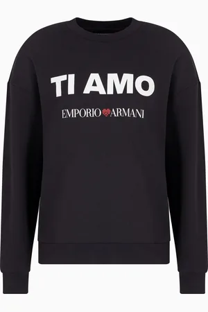 Emporio Armani Felpa in french terry stampa Ti amo ASV