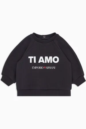 Emporio Armani Felpa in french terry stampa Ti amo ASV