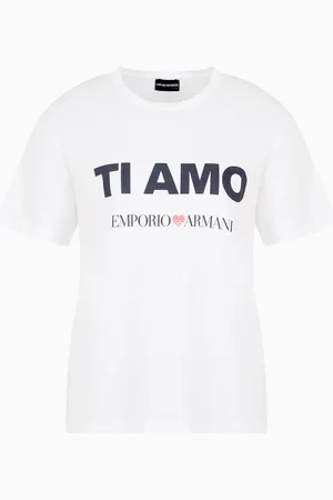 Emporio Armani T-shirt in jersey stampa Ti amo ASV