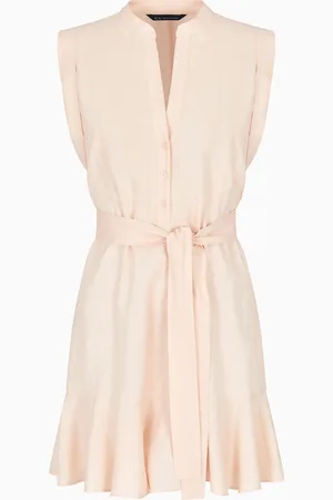Armani Exchange Abito corto in lino e cotone con cintura