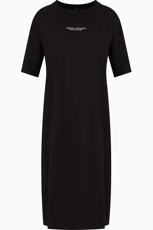 Armani Exchange Abito t-dress in jersey con logo Milano/New York