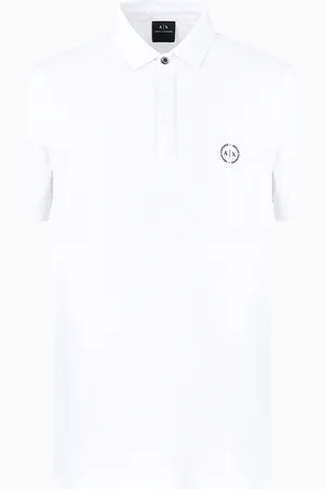 Armani Exchange Polo slim fit in cotone stretch con logo
