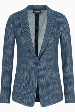 Emporio Armani Blazer monopetto in jersey motivo chevron