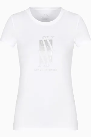 Armani Exchange T-shirt slim fit con logo centrale