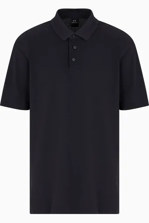 Armani Exchange Polo in piquet di cotone effetto used