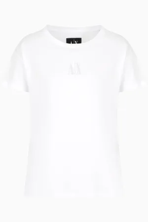 Armani Exchange T-shirt boyfriend con logo Icon