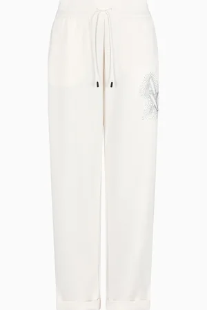 Armani Exchange Pantaloni in interlock con logo di strass