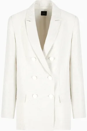 Armani Exchange Giacca doppiopetto in tessuto con logo allover