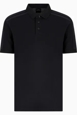 Armani Exchange Polo regular fit in piquet con bande sulle spalle
