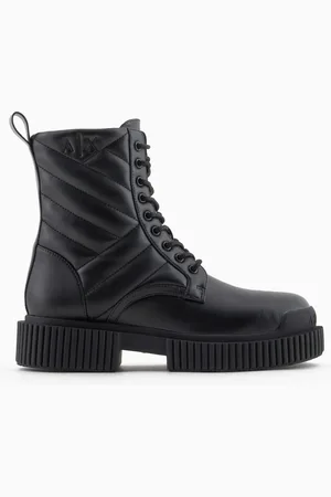 Armani Exchange Anfibi in pelle trapuntata