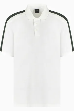 Armani Exchange Polo regular fit in piquet con bande sulle spalle