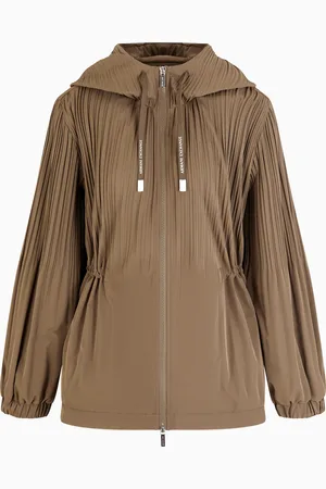 Armani Exchange Caban con cappuccio in tessuto plissettato