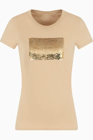 Armani Exchange T-shirt slim fit con logo con strass