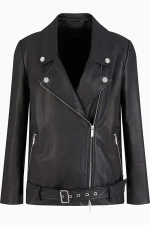 Armani Exchange Giacca in pelle effetto used