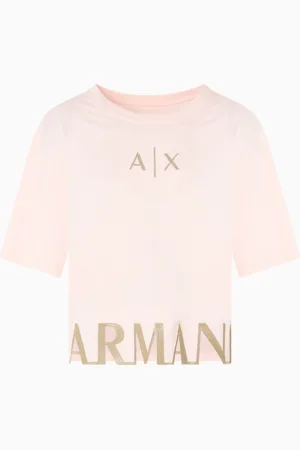 Armani Exchange T-shirt cropped con profilo con logo