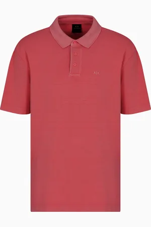 Armani Exchange Polo in piquet di cotone effetto used