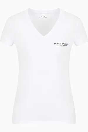 Armani Exchange T-shirt slim fit in jersey con scollo a V