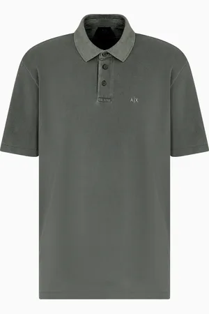 Armani Exchange Polo in piquet di cotone effetto used