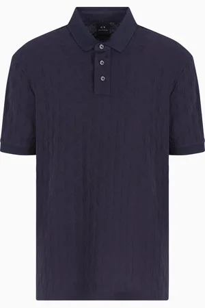 Armani Exchange Polo regular fit con logo allover tono su tono