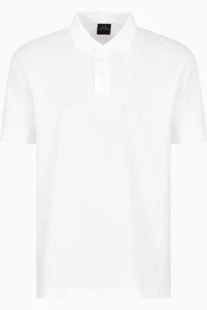 Armani Exchange Polo regular fit con logo allover tono su tono