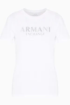 Armani Exchange T-shirt regular fit con logo metal