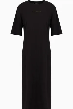 Armani Exchange Abito t-dress in jersey con logo Milano/New York