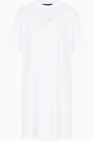 Armani Exchange Abito midi in jersey con logo