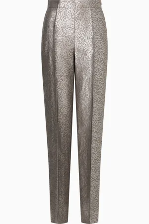 Emporio Armani Pantaloni in msto lino jacquard camouflage