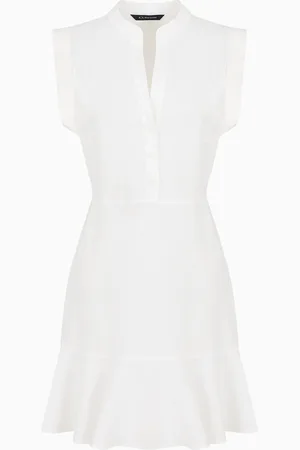 Armani Exchange Abito corto in lino e cotone con cintura