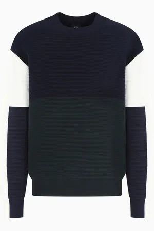 Armani Exchange Maglione girocollo a coste color block