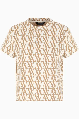 Armani Exchange T-shirt in jacquard con logo allover