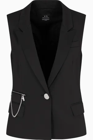 Armani Exchange Gilet monopetto con catena pendente