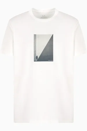 Armani Exchange T-shirt regular fit con stampa fotografica