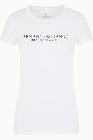 Armani Exchange T-shirt slim fit con stampa Milano New York