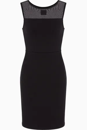 Armani Exchange Abito a tubino in tessuto stretch con inserto trasparente