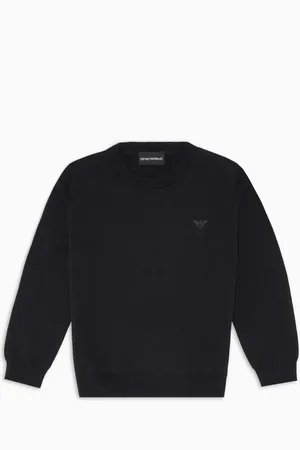 Emporio Armani Maglione in misto lana con ricamo micro eagle