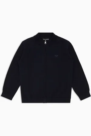 Emporio Armani Cardigan full zip in cotone punto pannocchia
