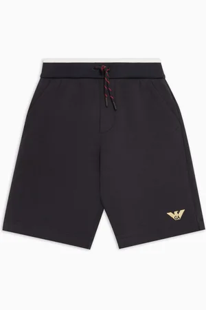 Emporio Armani Shorts con coulisse in double jersey con ricamo