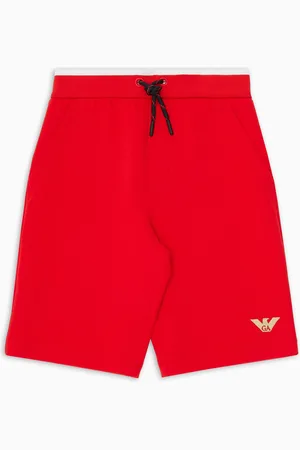 Emporio Armani Shorts con coulisse in double jersey con ricamo