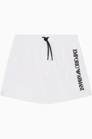 Emporio Armani Costume shorts con ricamo logo verticale